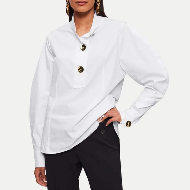 Jigsaw White Collagerie Cotton Shirt