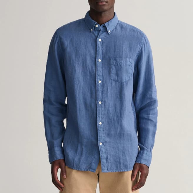 Gant Mid Blue Chambray Linen Shirt