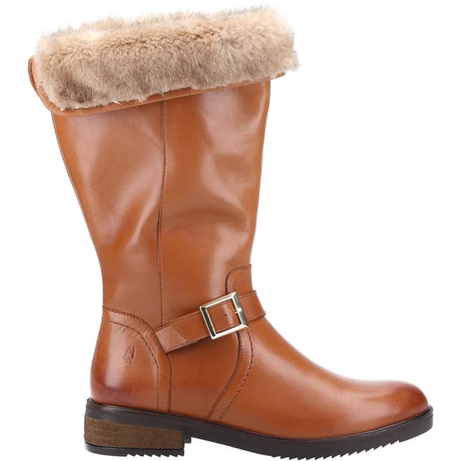 Hush Puppies Tan Bonnie Leather Mid Boots