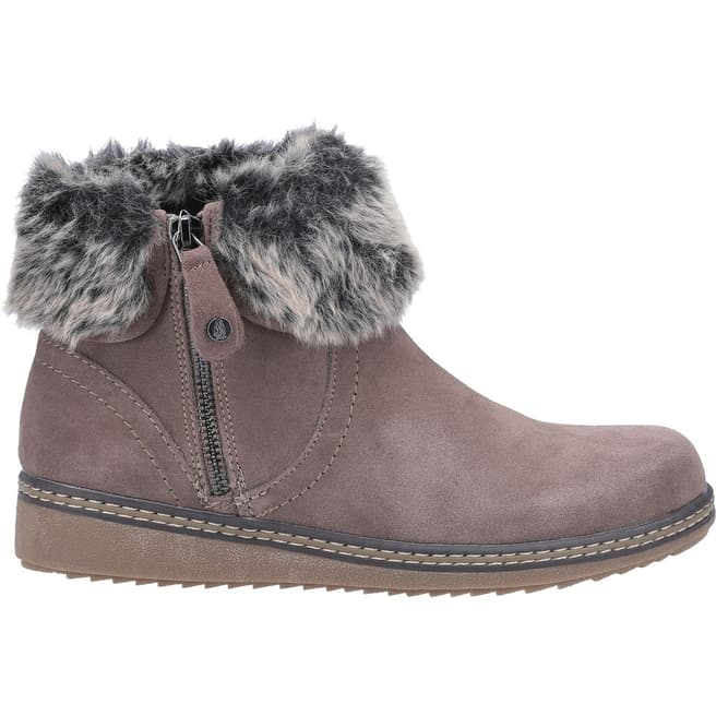 Hush Puppies Grey Penny Heeled Ankle Boots