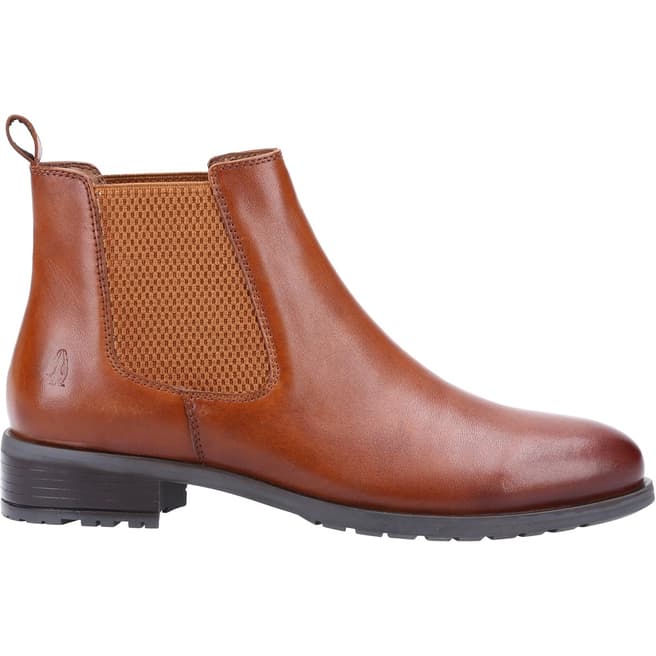 Hush Puppies Tan Sammie Leather Ankle Boots