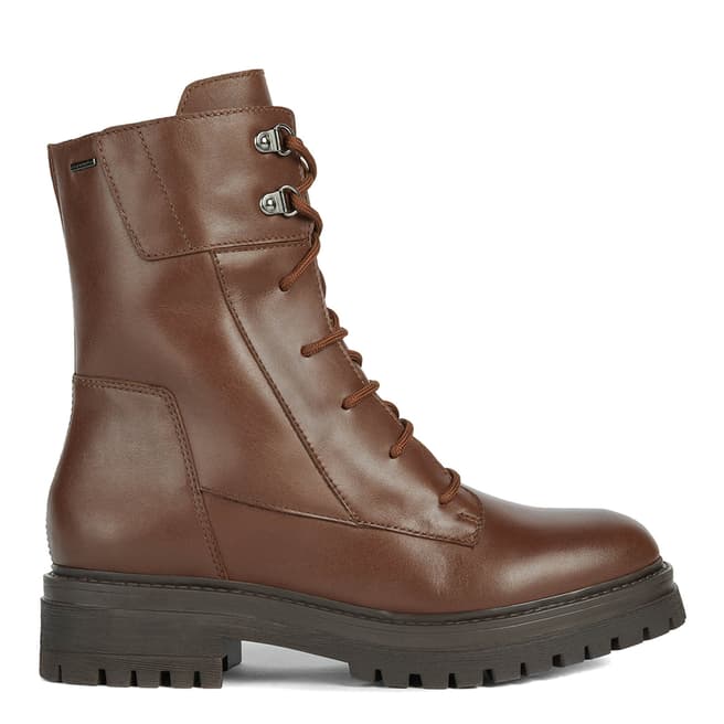Geox Brown Leather D Iridea Ankle Boot