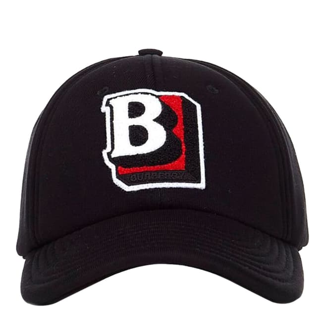 Burberry Black Burberry Logo-Patch Cotton Baseball Cap