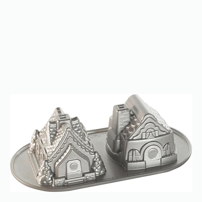 Nordic Ware Silver Gingerbread House Duet Pan