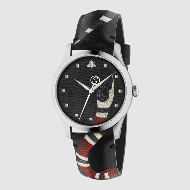 Gucci G-Timeless Watch 38mm in Black Leather 