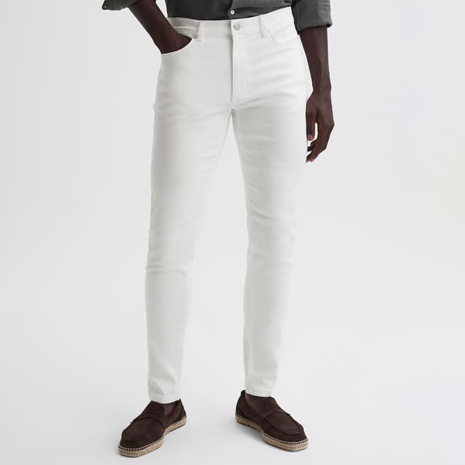 Reiss White Dover Jersey Slim Stretch Jeans