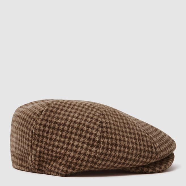 Reiss Brown Arbor Check Baker Boy Hat