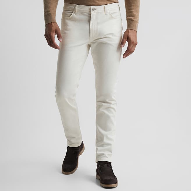 Reiss White Santorini Tapered Slim Fit Jeans
