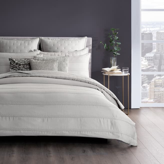 Donna Karan Silky Stripe Pillow Housewife, Platinum