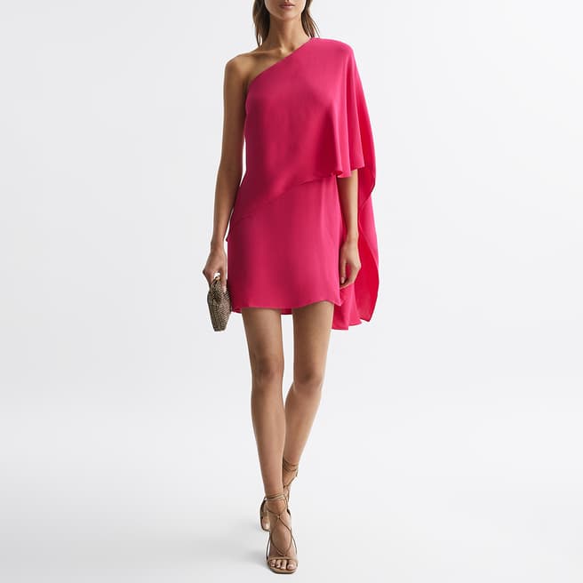 Reiss Pink Blake Cape Mini Dress