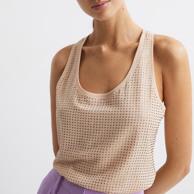 Reiss Nude Brooklyn Embellished Cami Top