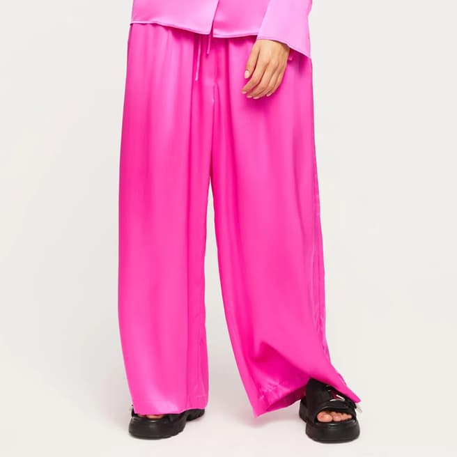 Ginia Bright Pink Adele Silk Trousers