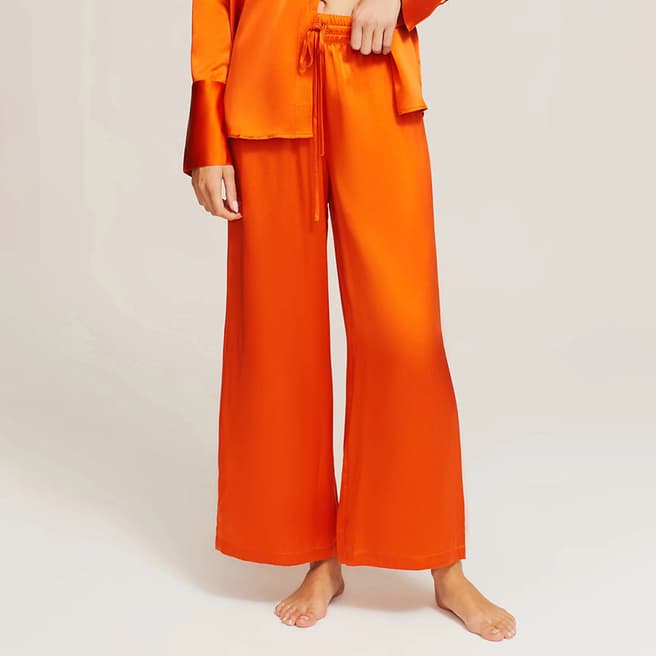 Ginia Orange Isla Silk Trousers