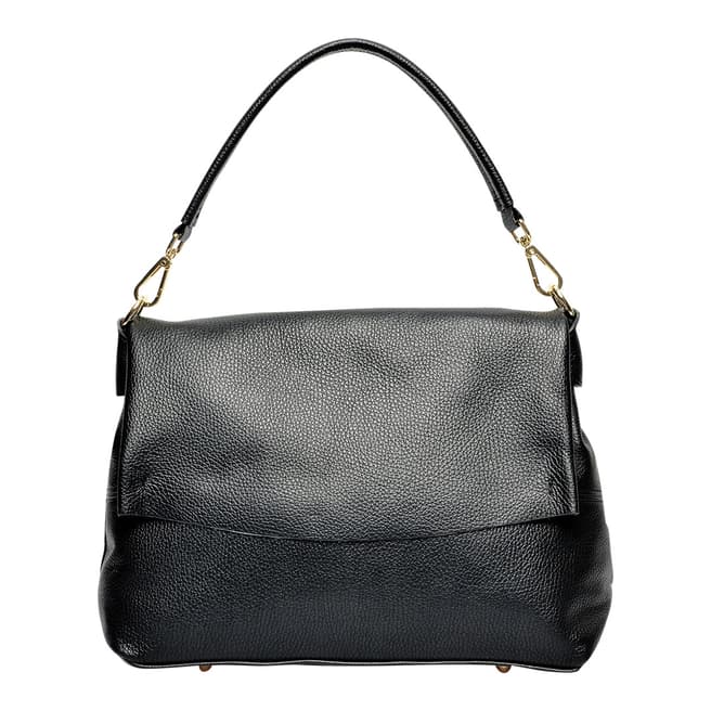 Carla Ferreri Black Italian Leather Handbag