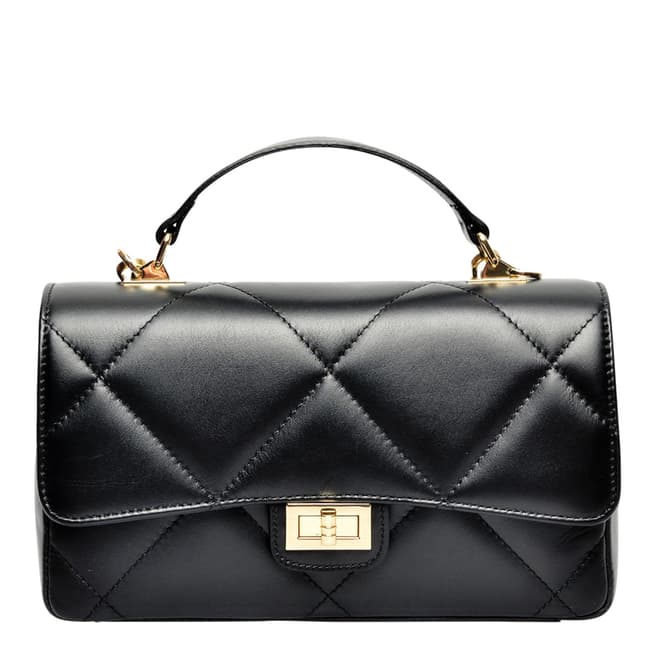 Carla Ferreri Black Italian Leather Crossbody Bag