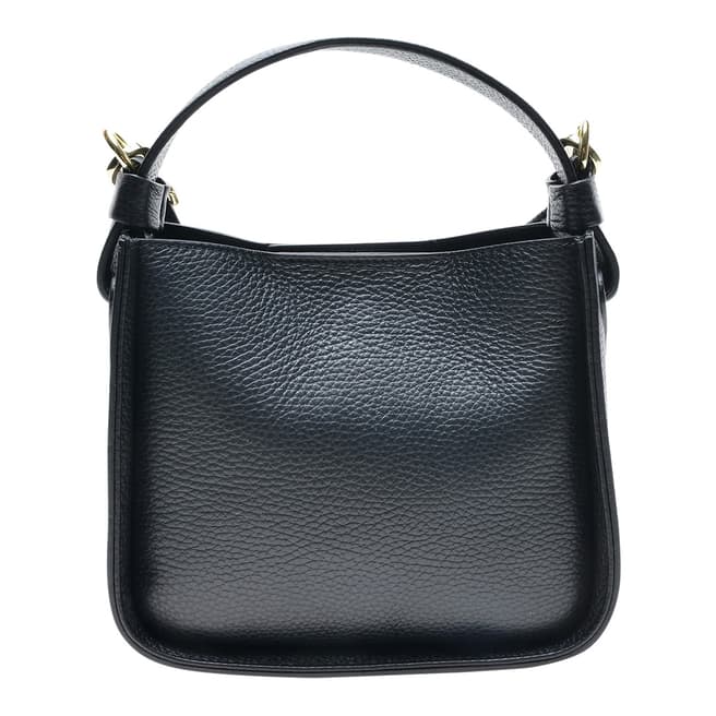Carla Ferreri Black Italian Leather Shoulder Bag