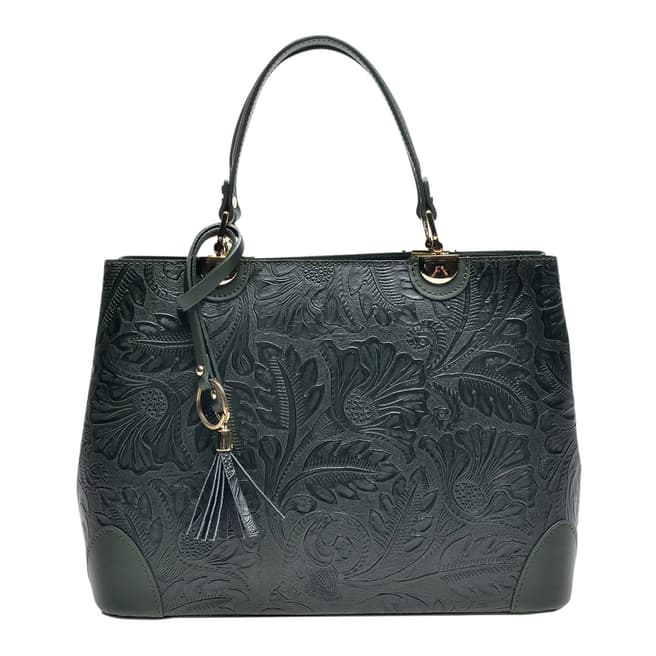 Carla Ferreri Green Italian Leather Handbag