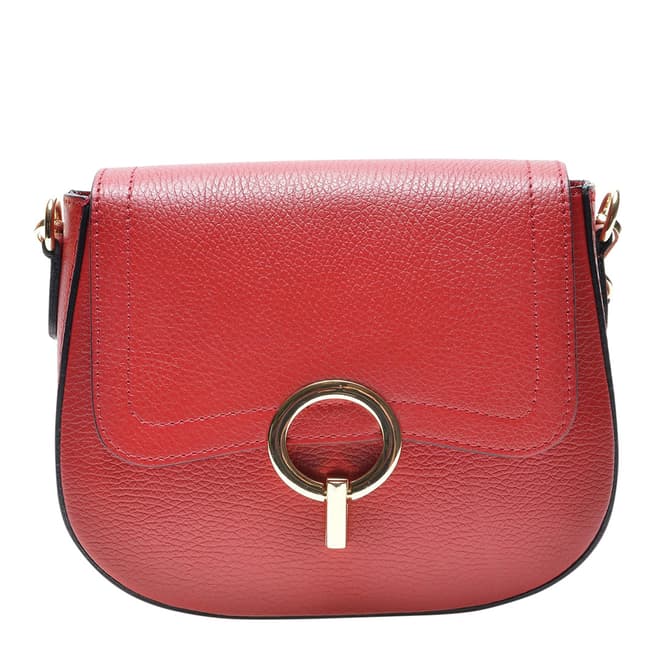 Renata Corsi Red Italian Leather Crossbody Bag