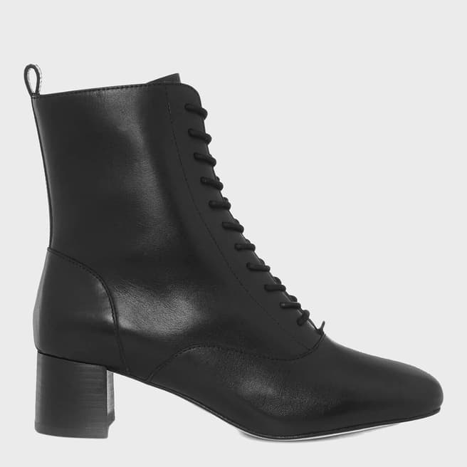 Hobbs London Black Issy Lace Up Leather Boots