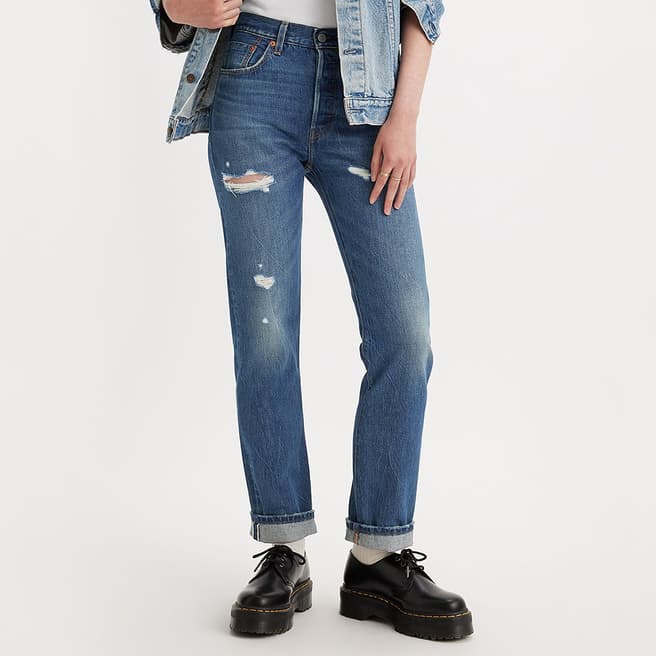 Levi's Blue 501® Distressed Jeans