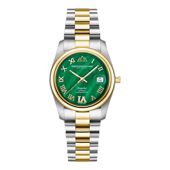 Christophe-Duchamp Women's Silver/Gold Limited Edition Lugano 'Six' Watch