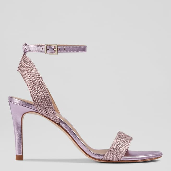 L K Bennett Pink Ivette Metallic Sandals
