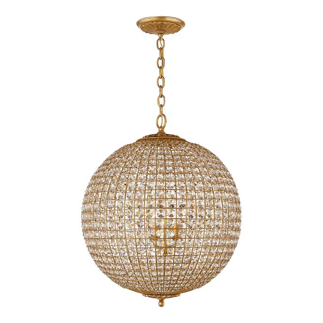 AERIN for Visual Comfort & Co. Renwick Large Pendant in Gild with Crystal