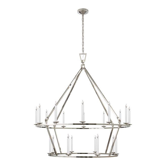 Chapman & Myers for Visual Comfort & Co. Darlana Extra Large Two-Tier Chandelier in Polished Nickel