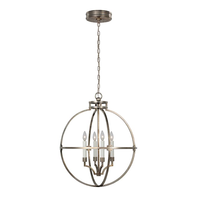 Chapman & Myers for Visual Comfort & Co. Lexie 24" Globe Lantern in Antique Nickel