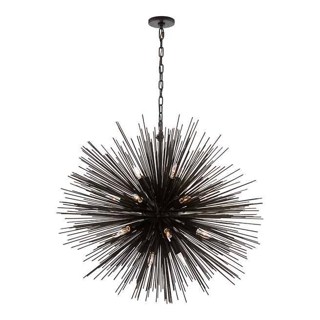 Kelly Wearstler for Visual Comfort & Co. Strada Large Round Pendant in Aged Iron