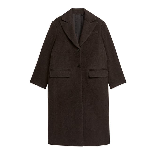 ARKET Brown Oversized Wool Blend Coat