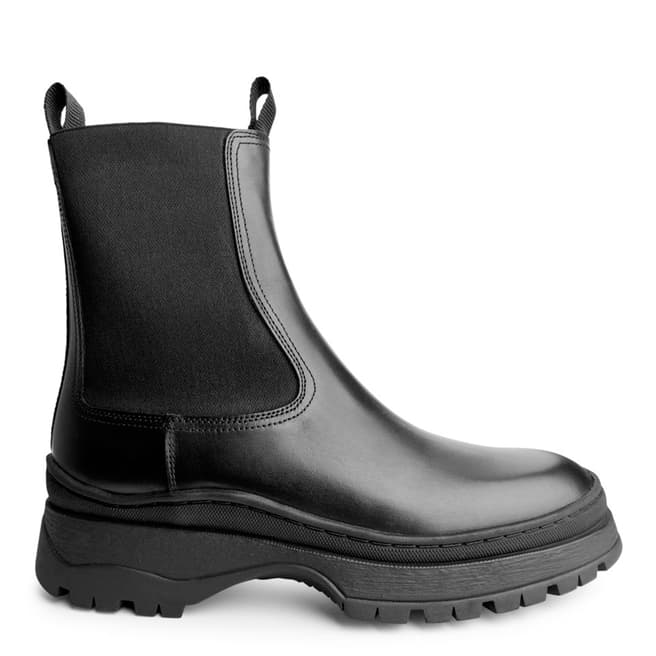 ARKET Black Chunky Leather Boots