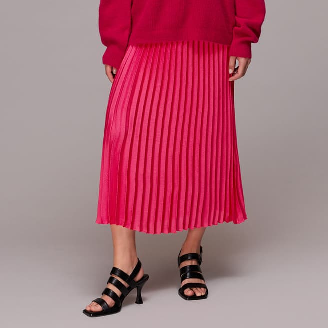 WHISTLES Pink Katie Pleated Skirt