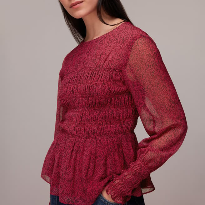 WHISTLES Red Abstract Snake Rosanna Top