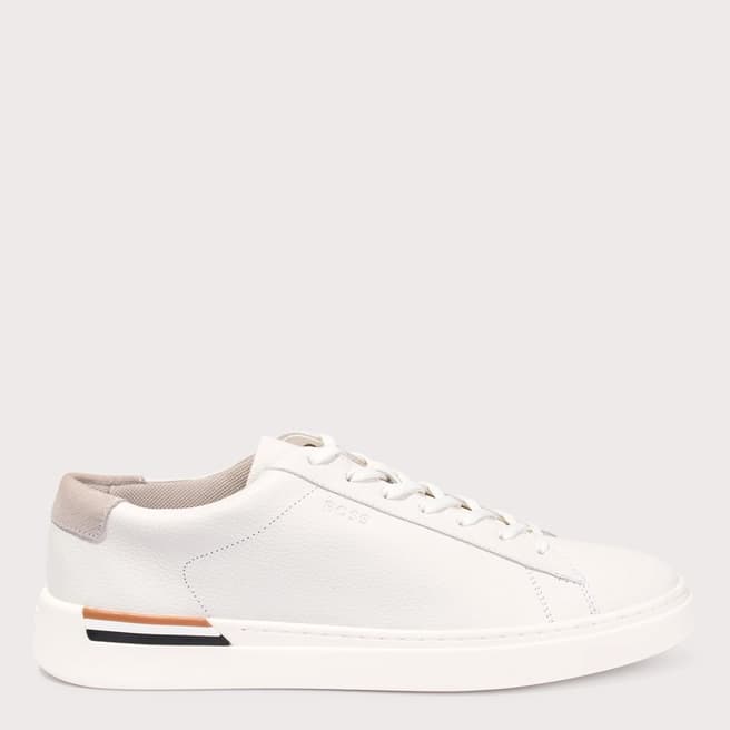 BOSS White Clint Leather Trainers