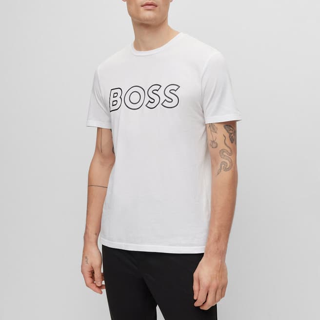 BOSS White Teebox Cotton T-Shirt