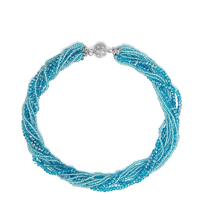 Liv Oliver Silver Multi London Blue Quartz Layer Necklace