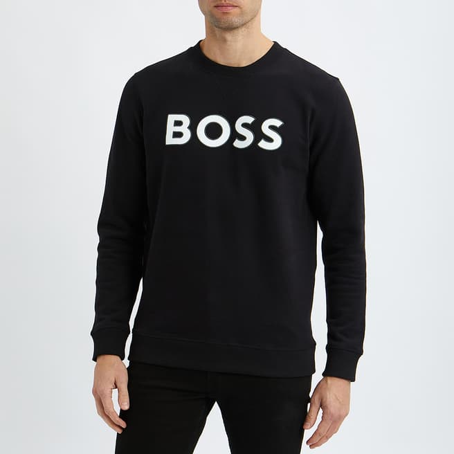 BOSS Black Welogocrewx Cotton Blend Sweatshirt