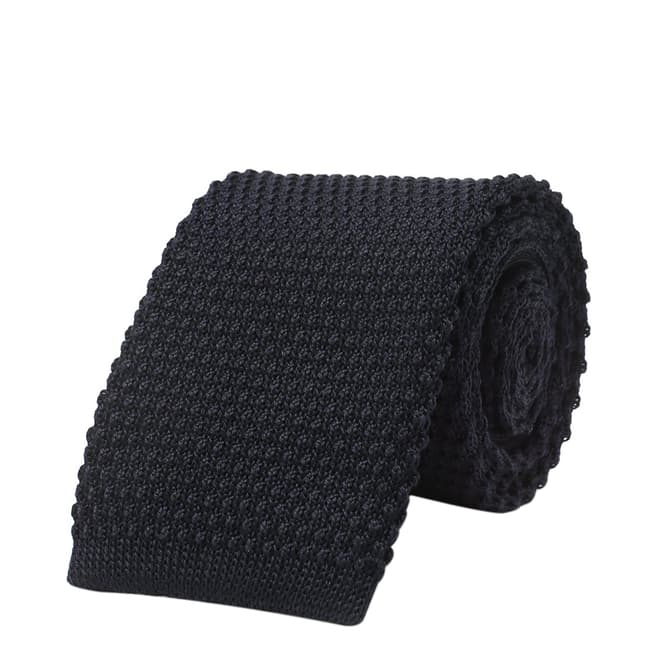 BOSS Navy Knitted Cotton Tie