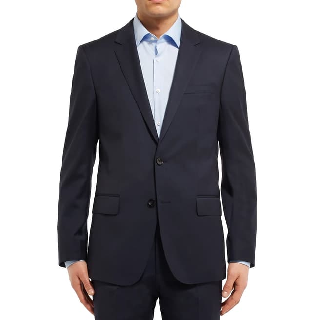 BOSS Navy Grey Hayes Wool Blend Suit Jacket