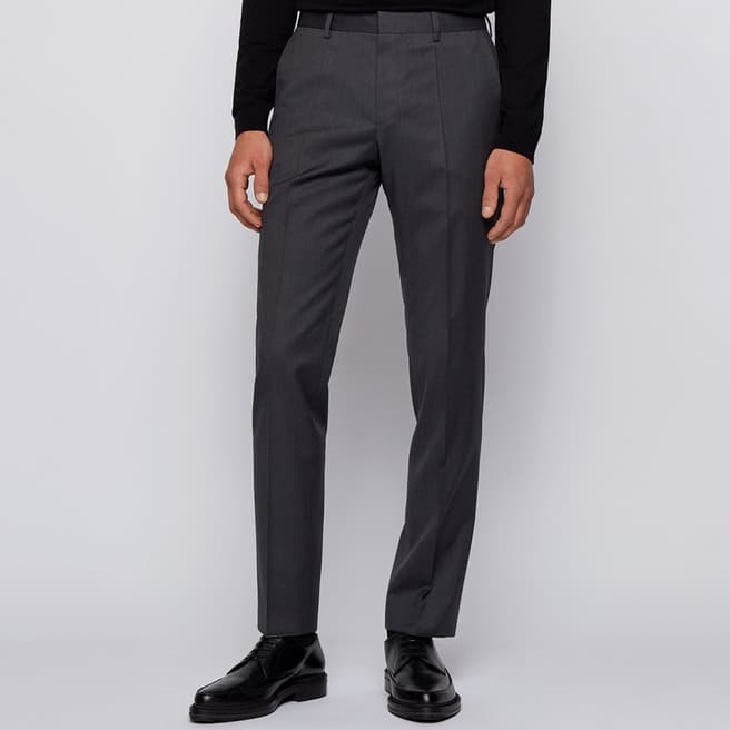 BOSS Dark Grey Gibson Wool Suit Trousers