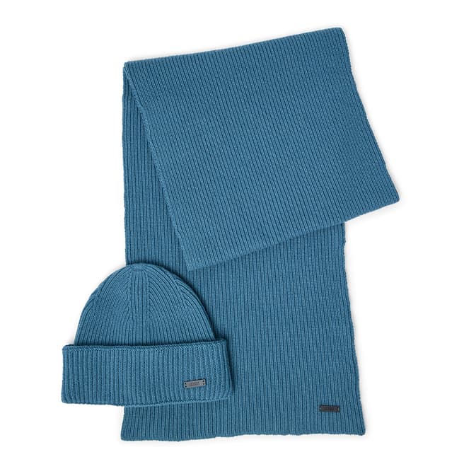 BOSS Blue Fantastico Wool Blend Hat and Scarf Set
