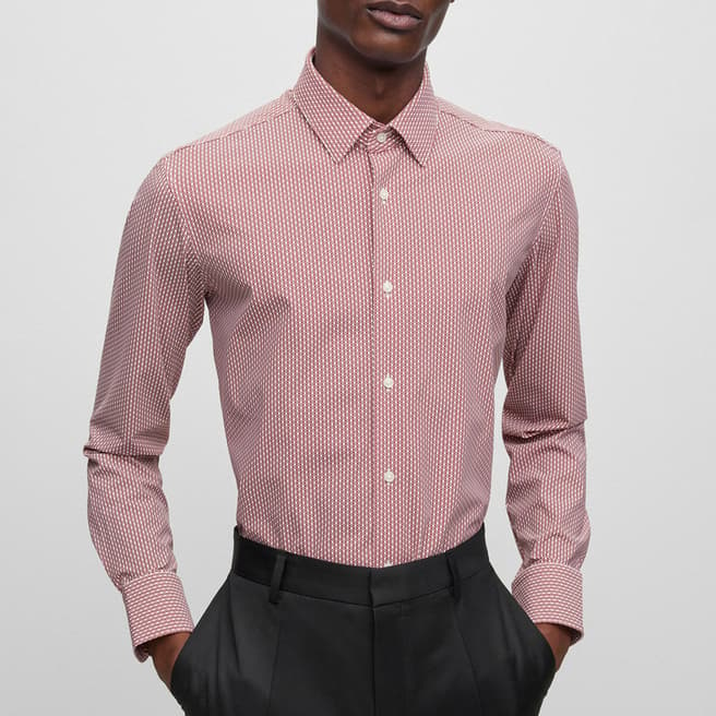 BOSS Pink Hank Stripe Shirt