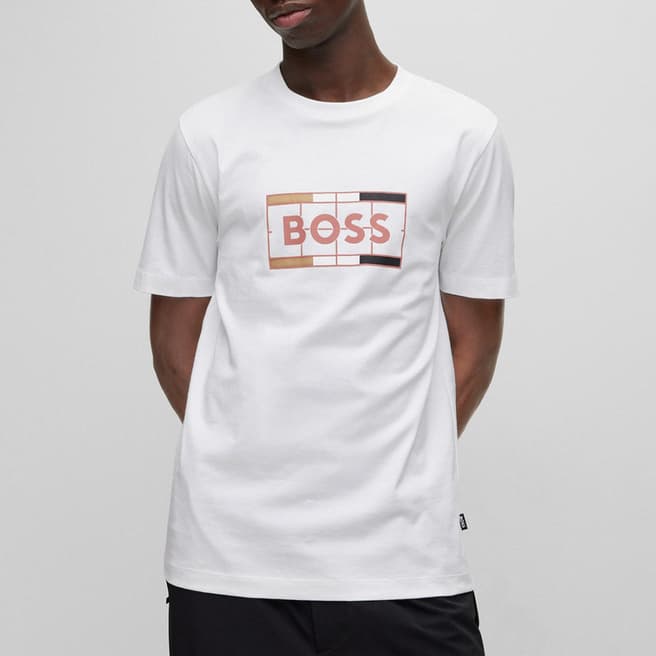 BOSS White Tessler Cotton T-Shirt