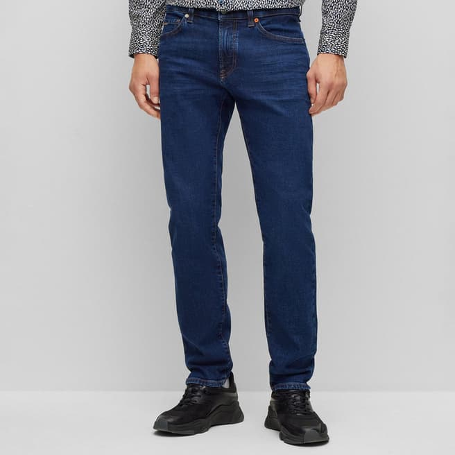 BOSS Dark Blue Maine Regular Stretch Cotton Jeans