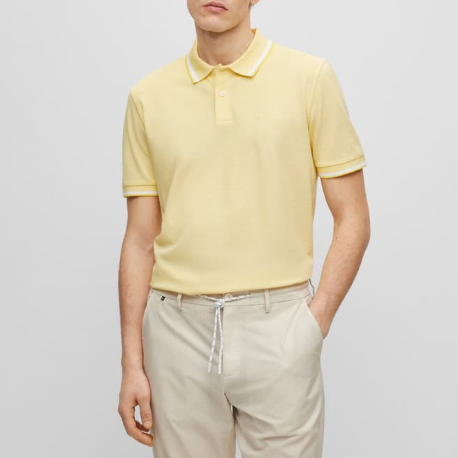 BOSS Yellow Parlay Cotton Polo Shirt