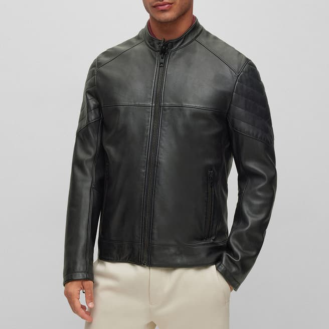 BOSS Black Joset Leather Jacket