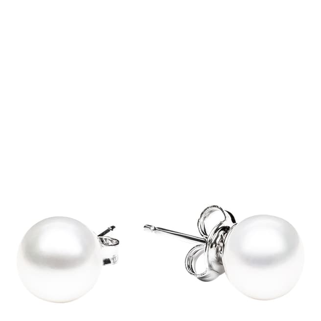 Mia Bellucci White Freshwater Pearl Stud Earrings