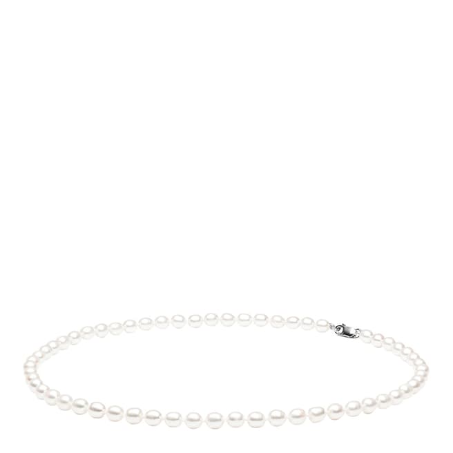Mia Bellucci White Sterling Silver Freshwater Pearl Necklace 
