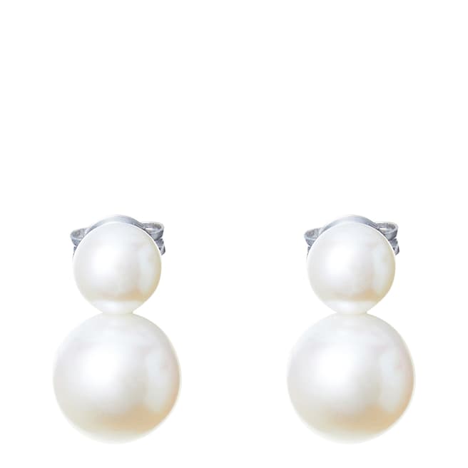 Mia Bellucci White Duo Freshwater Pearl Earring 